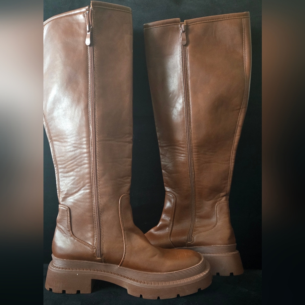Mata Shoes Tan Over the Knee Boots